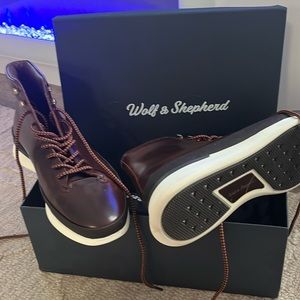 Wolf and shepherd crossover hiker